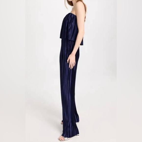 Strapless Navy Blue Pleated Jumpsuit from Amanda Uprichard purchased on Revolve - Picture 3 of 3